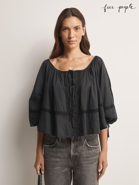 Black - Free People La Lune Blouse