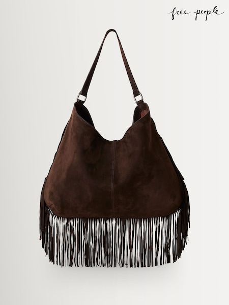Brun - Sac à bandoulière Free People Finn à franges