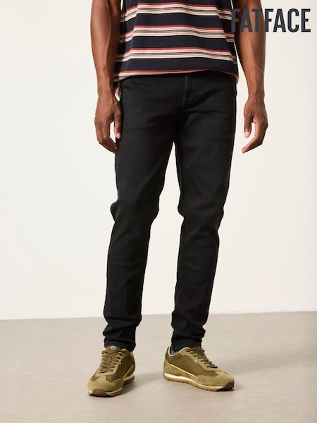 Black - Regular Fatface Skinny Fit Jeans