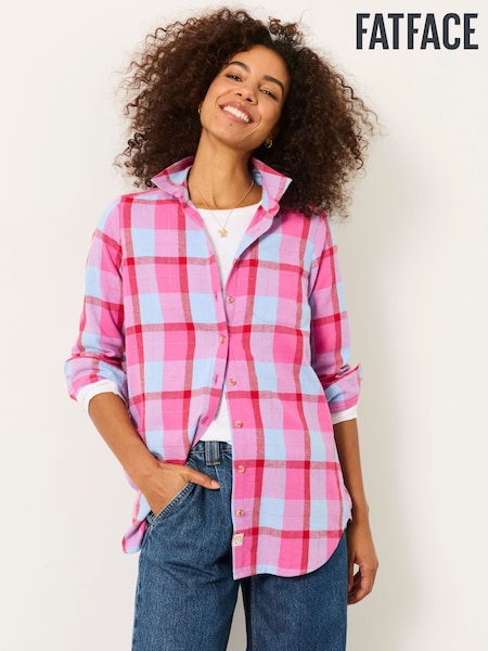 Pink - Fatface Check Shirt