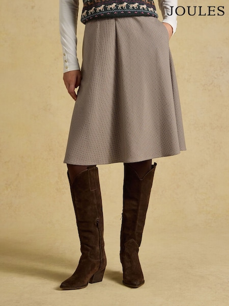 פפיטה חומה - Joules Avery Short Panel Skirt