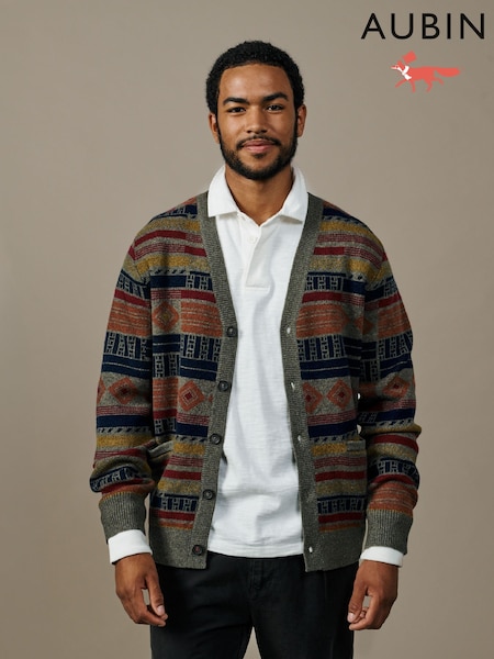 Verde - Regular Aubin Green Baysdale Pattern Cardigan
