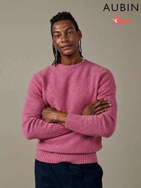 Pink - Regular Aubin Prestwick Shetland Crew Jumper