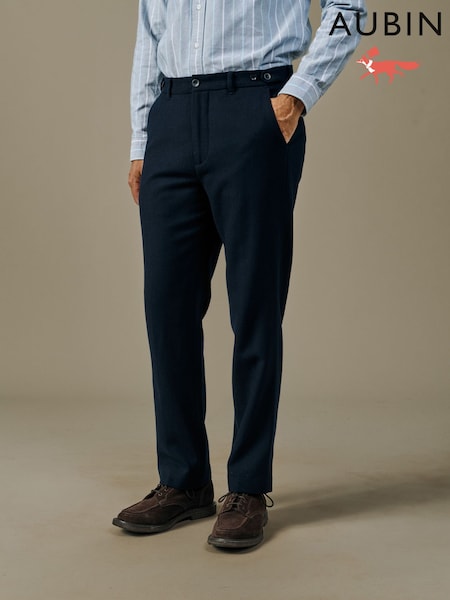 Blau - Regular Aubin Marlborough Wool Suit Trousers