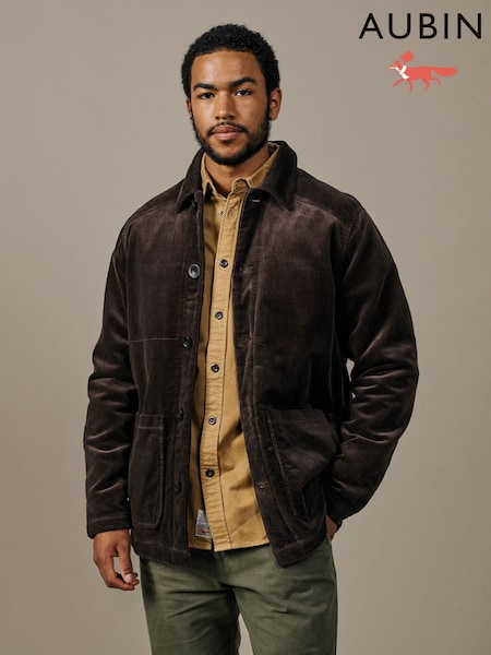 Коричневий - Regular Aubin Tothby Cord Car Brown Coat