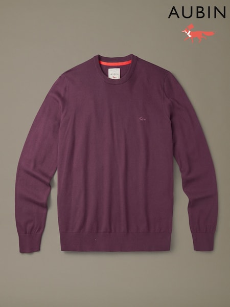Lila - Regular Aubin Purple Raven Cotton Crew Neck Jumper