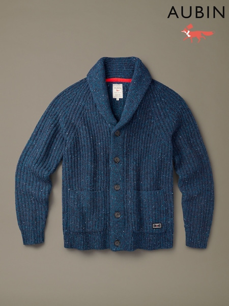 Blue - Regular Aubin Blue Helston Twist Cardigan