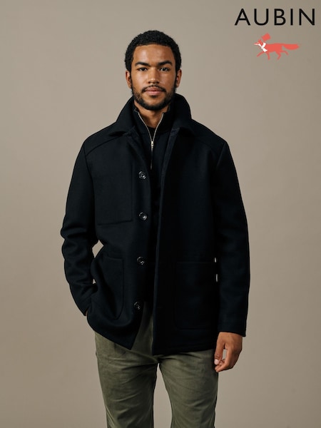 Black - Regular Aubin Black Oasby Wool Car Coat