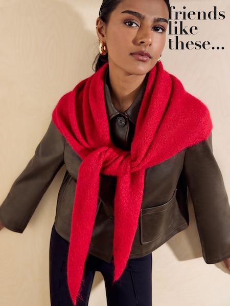 Red - Friends Like These Oversized Brushed Triangle Scarf