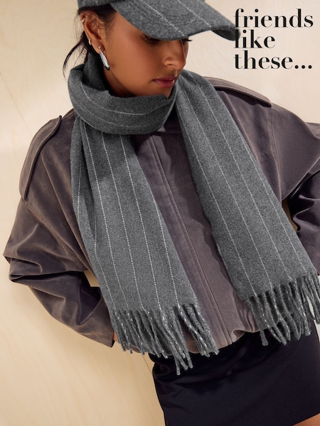 Grey Pin Stripe - Friends Like These Mid Weight Scarf