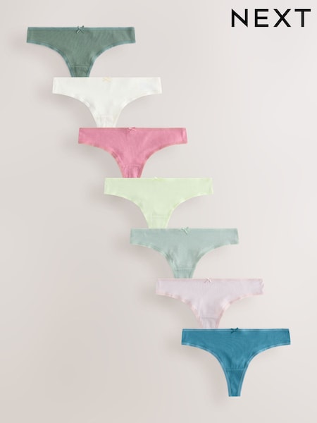 Green/Pink - 100% Βαμβακερά εσώρουχα 7 πακέτο