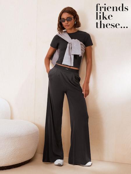 Negro - Friends Like These Studio Soft Modal Pleat Wide Leg Yoga Trousers