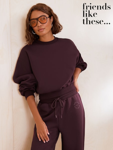 Aubergine Purple - Friends Like These Studio Premium Heavyweight Scuba Crew Neck Sweatshirt