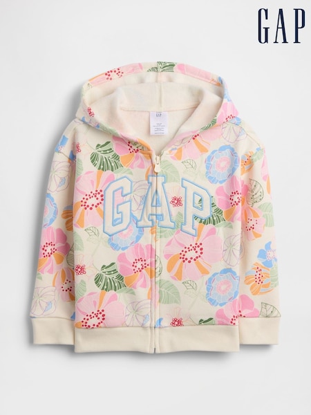 Brązowy - Miękka bluza Gap Vintage z kapturem i zamkiem (6 mies. – 5 lat)
