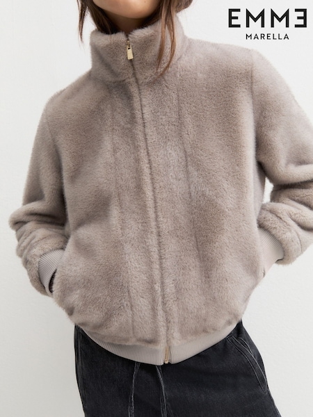 Natural - Emme By Marella Patio Faux Fur Jacket