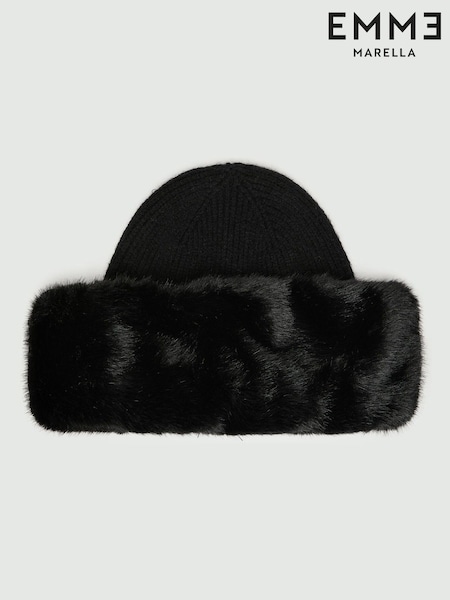 Black - Emme By Marella Oliveto Fluffy Hat