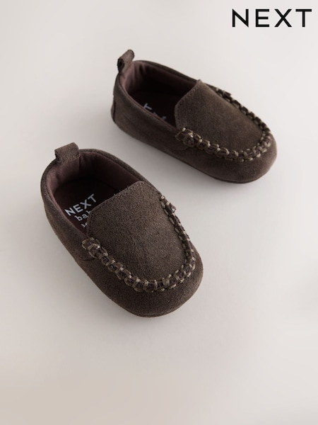 Chocolate Brown - Suede Shoes (0-2mths)