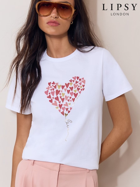 White - Lipsy Boyfriend Wear It With Love T-shirt
