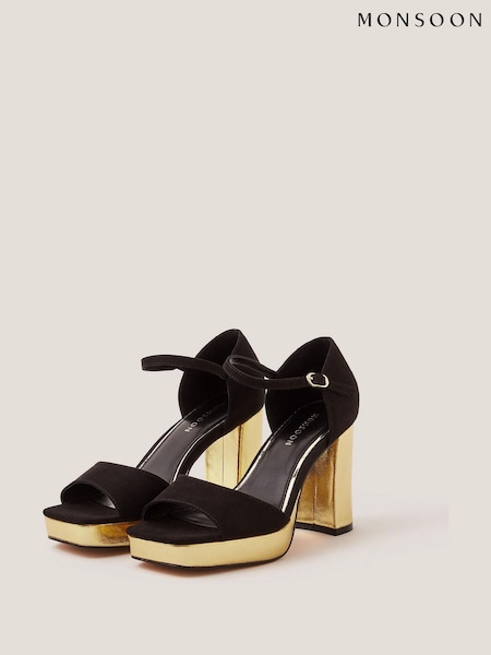 Monsoon Black Faith Two Tone Platform Heels (G47589) | €95