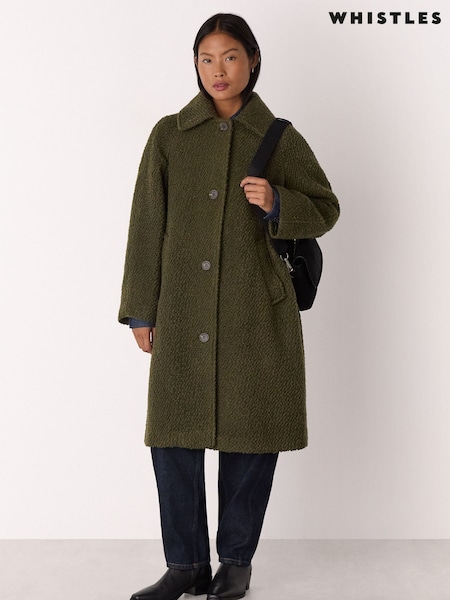 Whistles Green Petite Petite Romy Boucle Coat (G47636) | €370