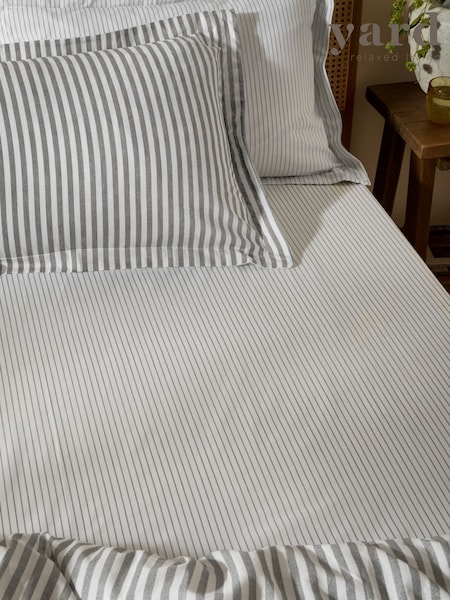 Yard Grey Hebden Narrow Stripe Cotton Extra Deep Fitted Sheet (G47699) | SGD 43 - SGD 58