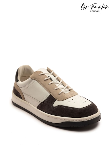 Off The Hook White Dylan Leather Trainer Lace Up Shoes (G47869) | €48