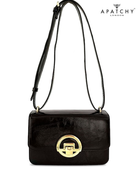 Apatchy Brown The Tilly Crinkle Patent Leather Bag (G47875) | AED932
