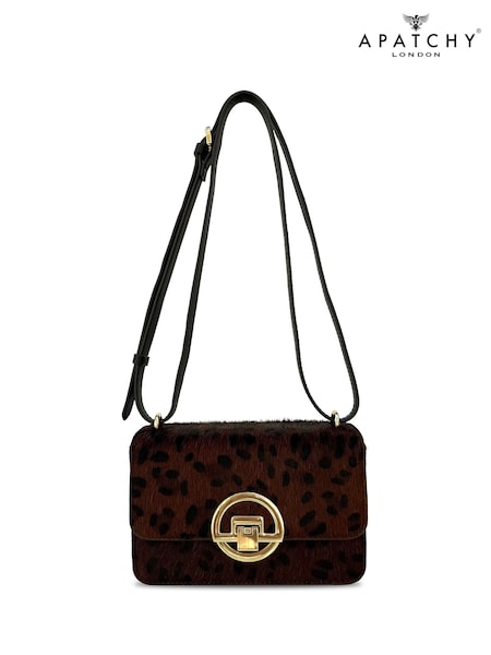 Apatchy Animal The Tilly Dark Leopard Hair-On Leather Bag (G47881) | AED932