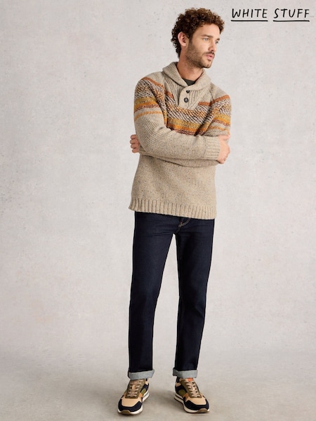 White Stuff Natural York Texture Shawl Neck Jumper (G47892) | €106