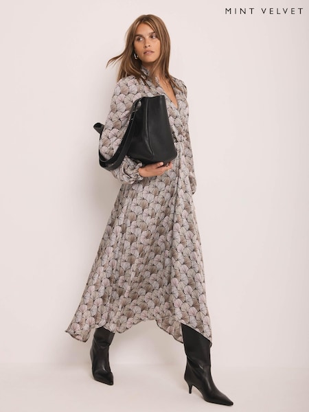 Mint Velvet Natural Geo Print Midi Dress (G47944) | €197