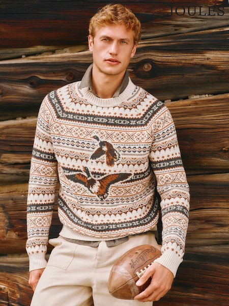 Fair Isle Ducks - Regular Joules Intarsia Crew Neck Jumper