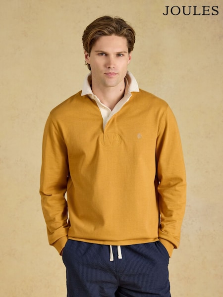 Yellow - Regular Joules Rugby Club Long Sleeve Plain Shirt