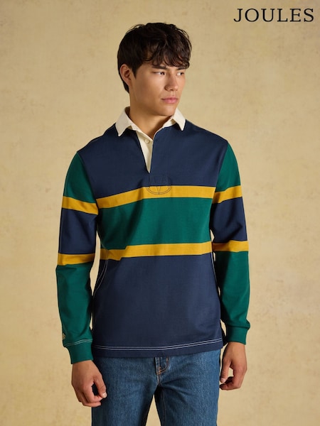 Green/Navy - Regular Joules Embellished Rugby Shirt