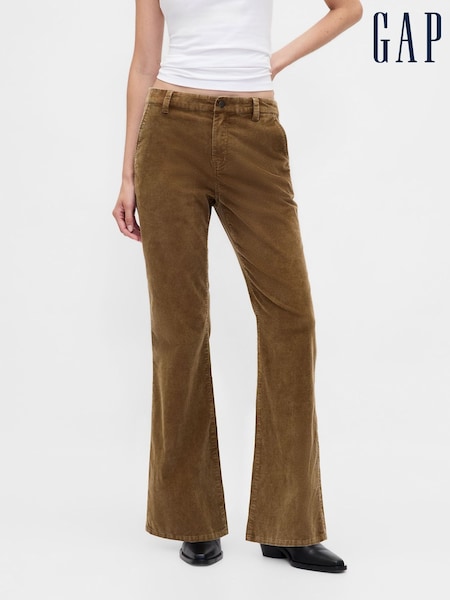 Gap Brown Low Waisted Corduroy Flare Trousers (G48195) | €78.50