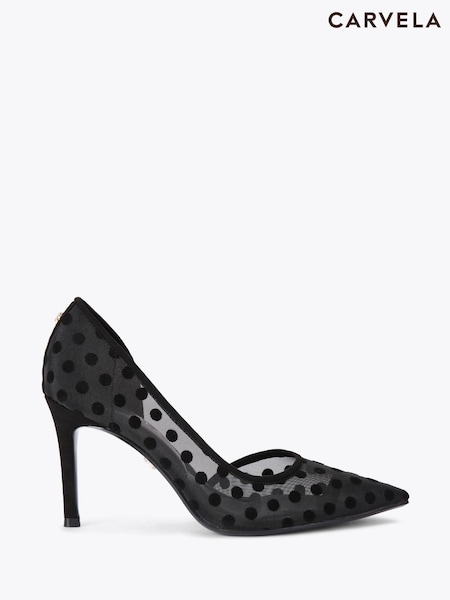Carvela Black Positano D Orsay Polka Shoes (G48223) | AED809