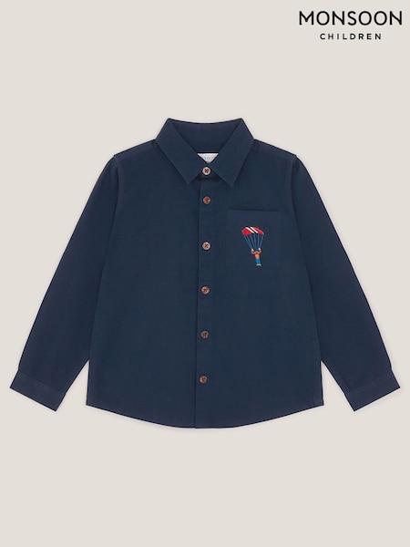Monsoon Blue London Embroidered Twill Shirt (G48257) | €28 - €33