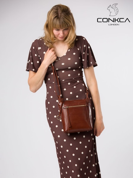 Marrón - Conkca Zarro Leather Shoulder Bag (G48296) | 69 €