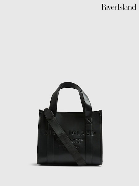 River Island Black Medium Embroidered Tote Bag (G48382) | €50