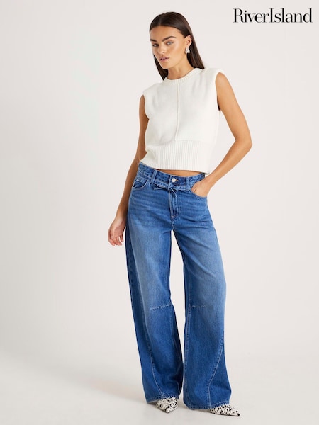 River Island Blue Mid Rise Baggy Jeans (G48392) | €69