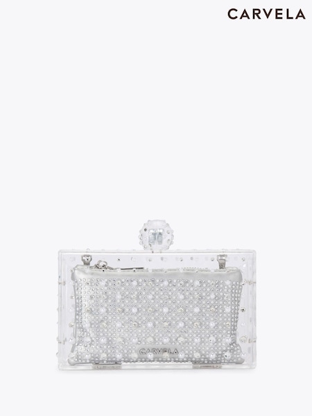 Carvela Silver Carvela Chrome Cristallo Clutch Bag (G48479) | €164