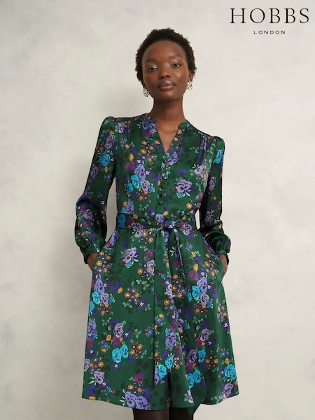 Hobbs Green Fatima Dress (G48504) | €225
