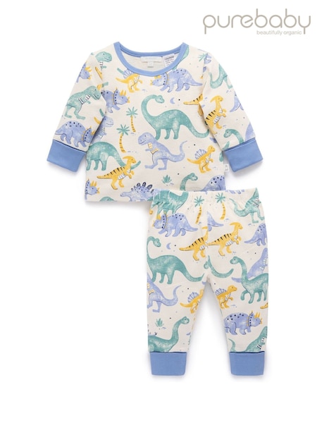 Purebaby Blue Long Sleeve Textured Pyjamas Set (G48605) | €42