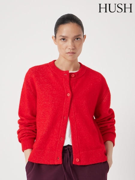 Hush Red Crew Neck Boxy Cardigan (G48632) | €140