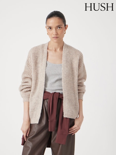 Hush Natural Waffle Stitch Edge to Edge Cardigan (G48710) | €128