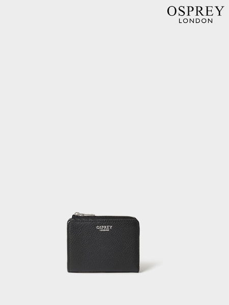 Osprey London The Core Medium Leather Zip Matinee Black Purse (G48817) | R$ 485