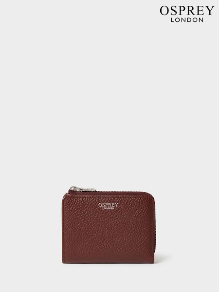 Osprey London The Core Medium Leather Zip Matinee Brown Purse (G48834) | €62