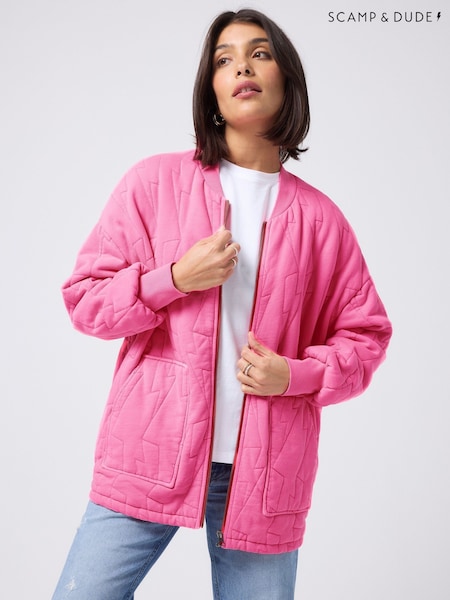 SCAMP & DUDE Pink Quilted Bolt Bomber Jacket (G48859) | €170