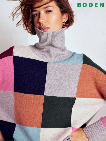 Boden Grey Polly Merino Roll Neck Jumper (G48929) | €221