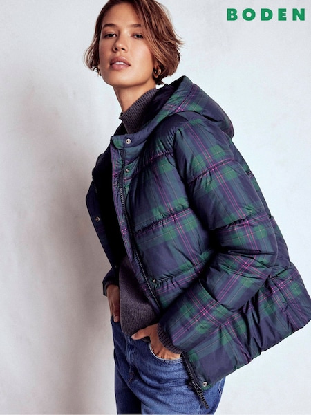 Boden Blue Short Padded Puffer Coat (G49012) | €236