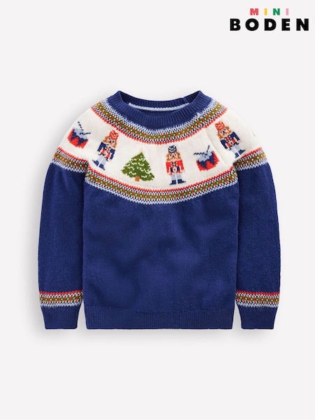 Boden Blue Nutcracker Festive Fair Isle Jumper (G49034) | R$ 365 - R$ 415